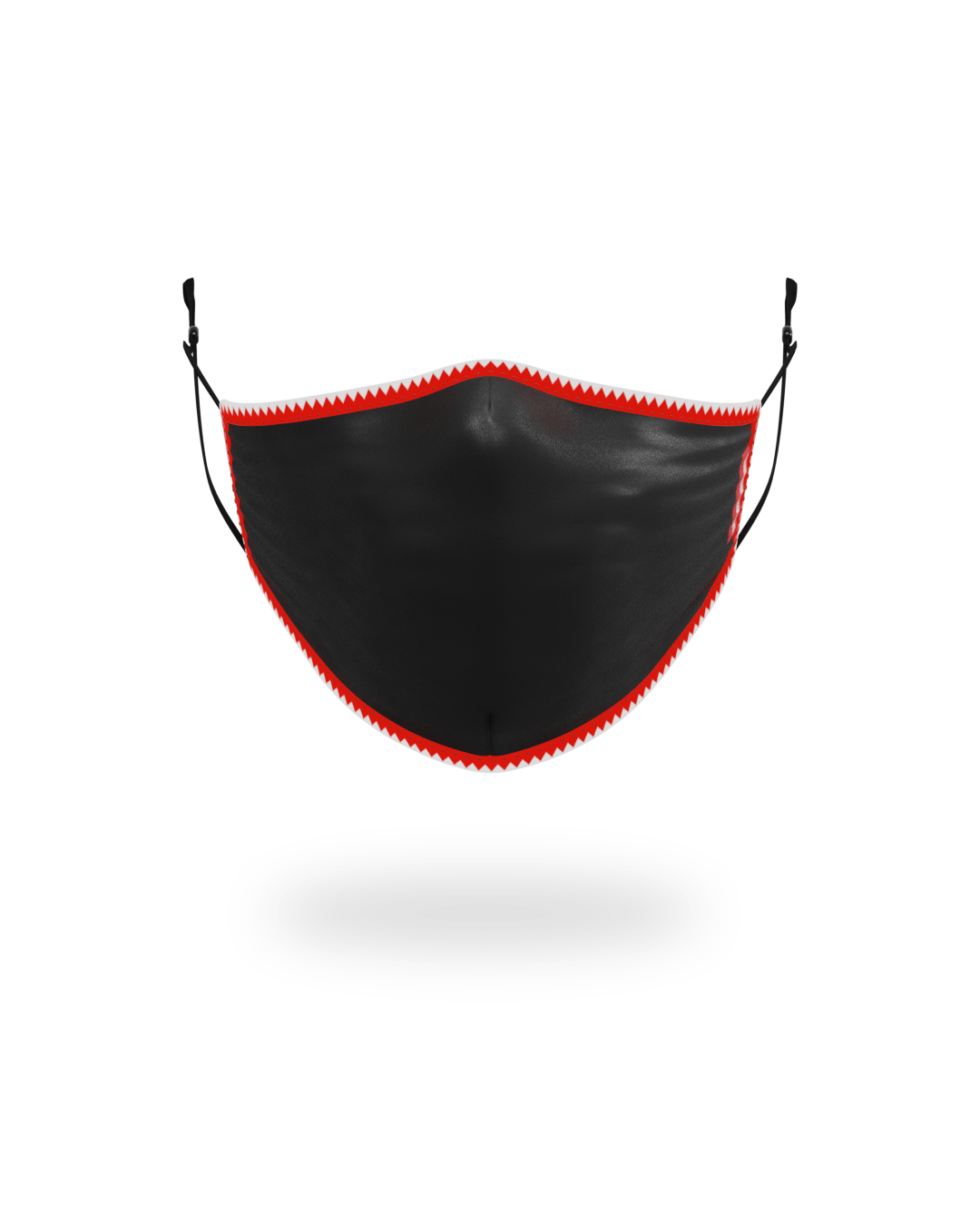 ADULT VERTICAL SHARK BLACK FORM-FITTING FACE MASK