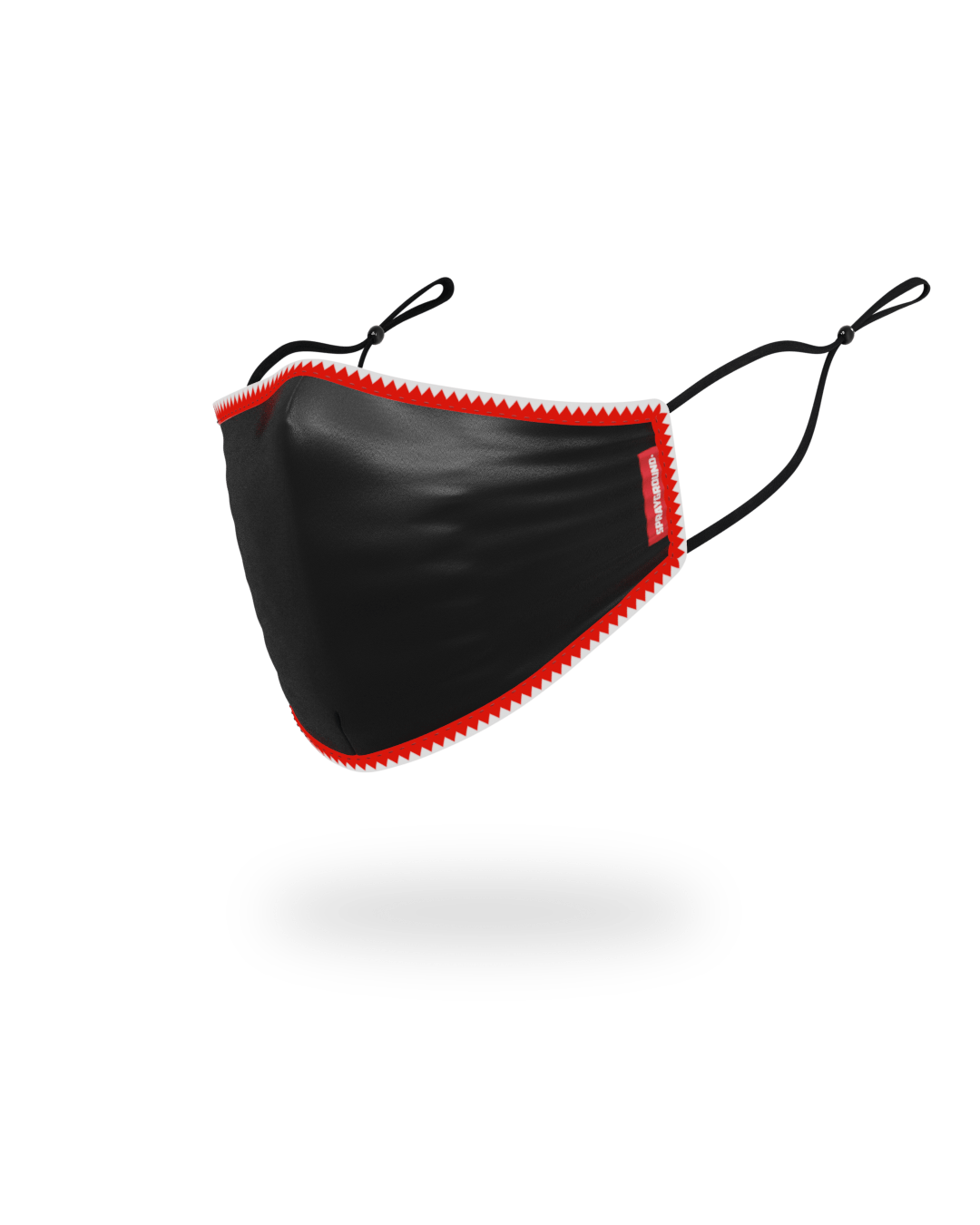ADULT VERTICAL SHARK BLACK FORM-FITTING FACE MASK - Image 2