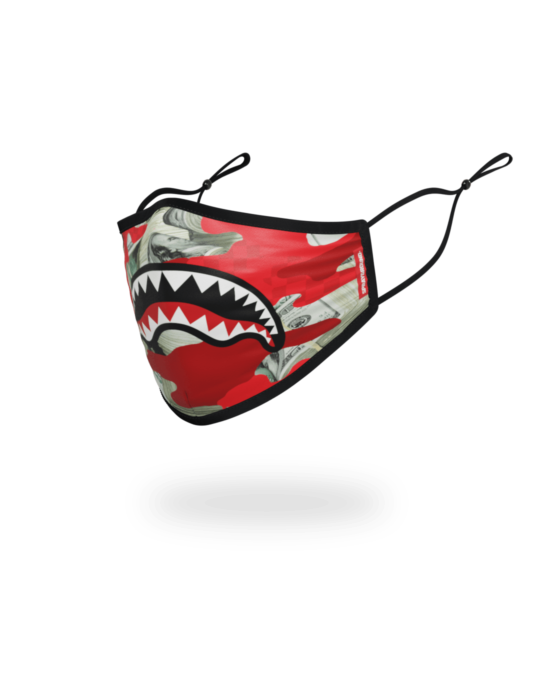 ADULT MONEY CAMO RED FORM-FITTING FACE MASK - Image 2