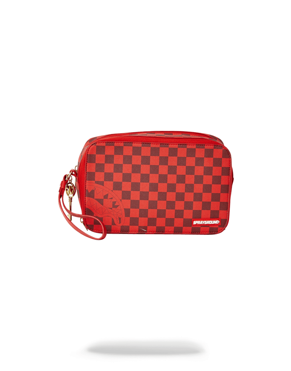 SHARKS IN PARIS RED TOILETRY AKA MONEY BAGS