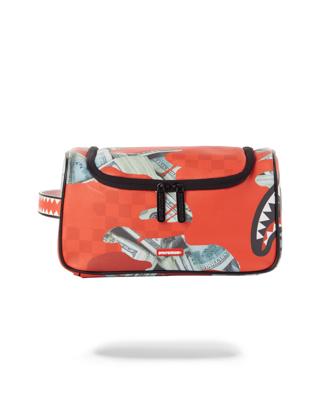 MONEY CAMO RED TOILETRY BAG