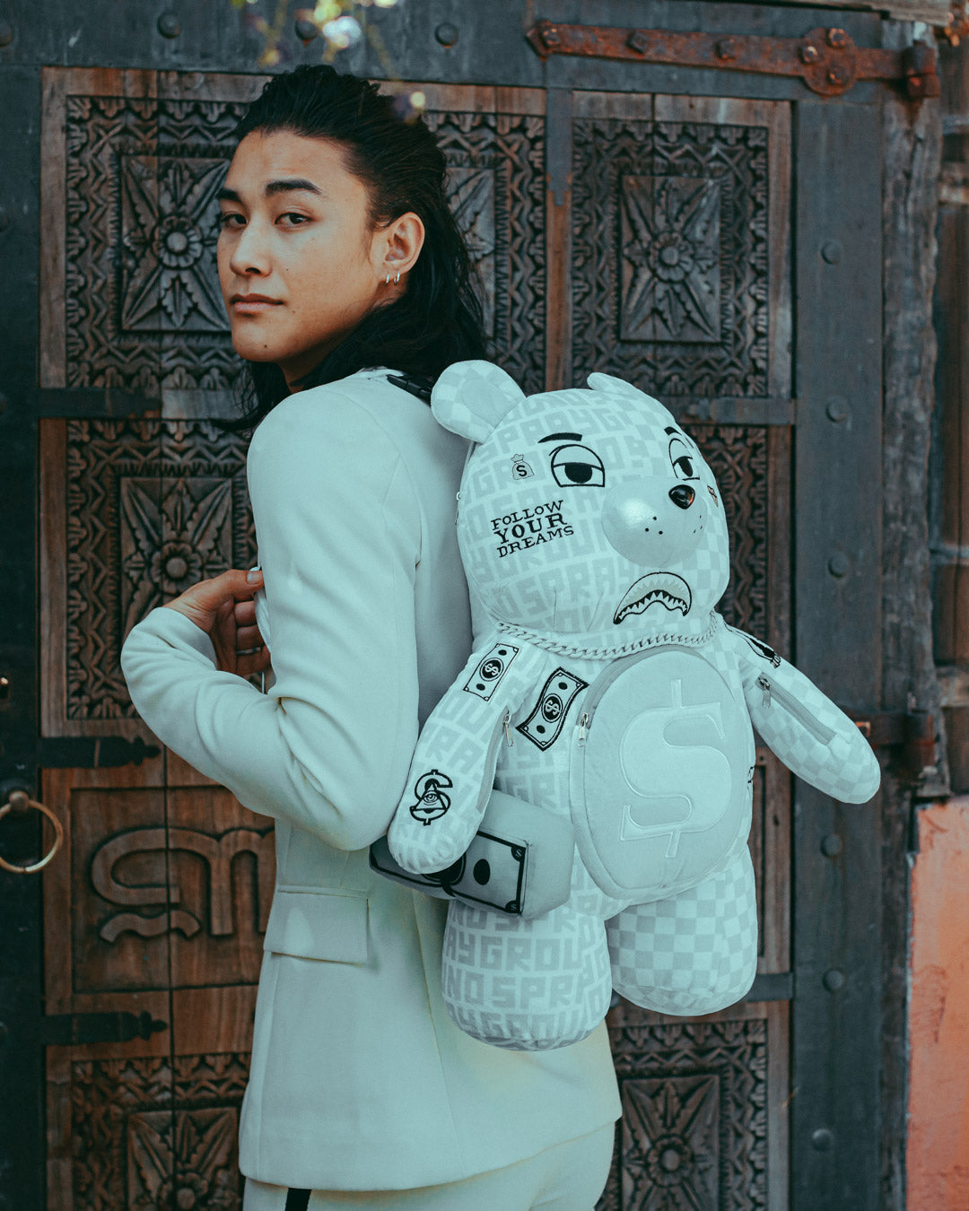 SPLIT THE CHECK PEARL MONEYBEAR TEDDYBEAR BACKPACK - Image 2