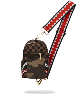 EXTERIOR GOLD ZIP POCKET SHARKS IN PARIS BACKPACK SLING