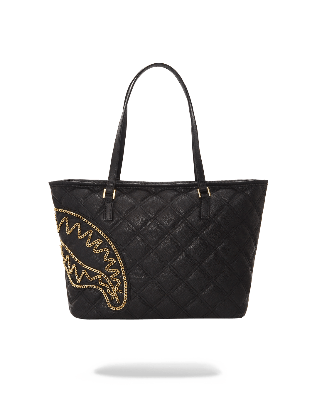 NOIR QUILT GOLD CHAIN SHARK TOTE - Image 5