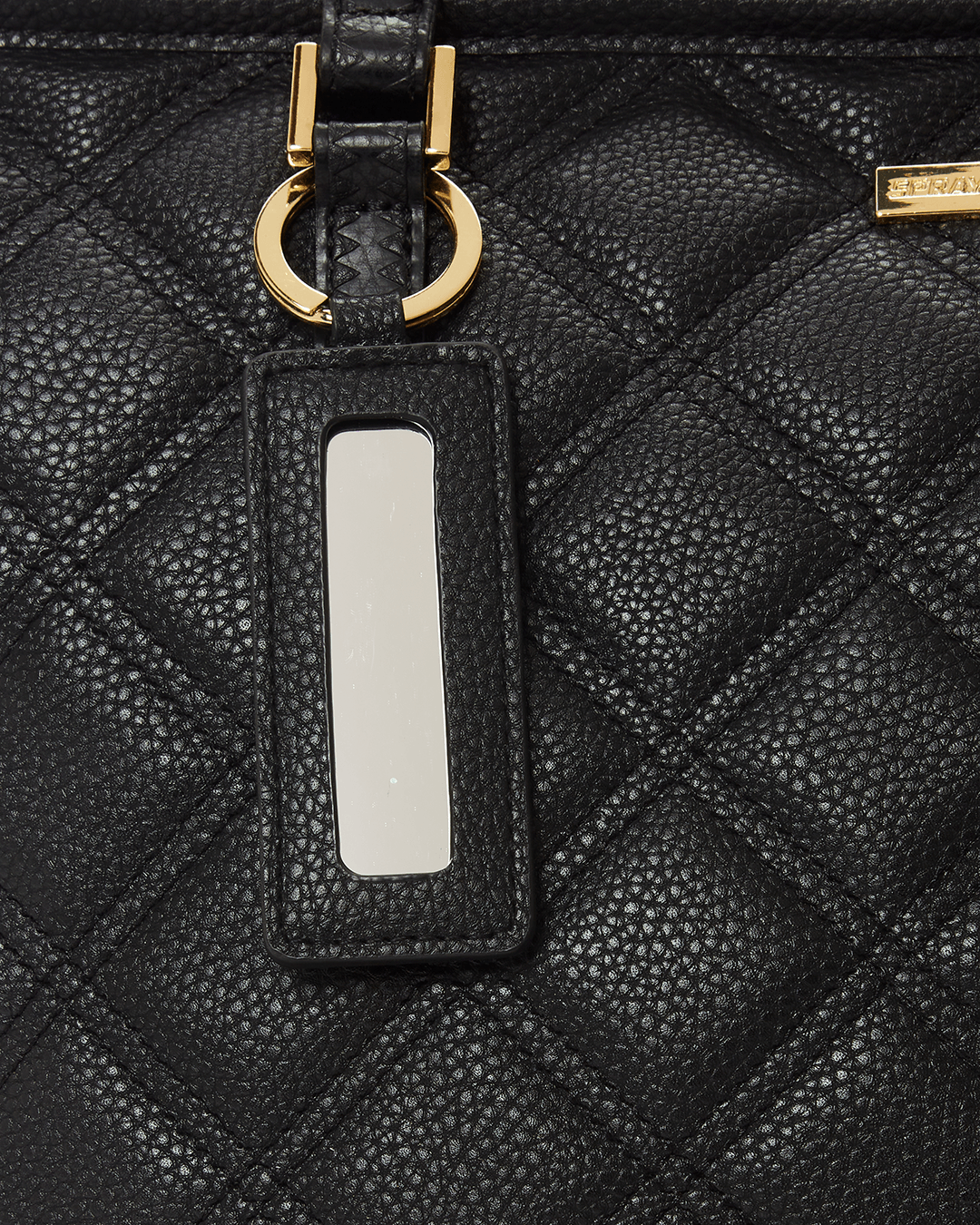 NOIR QUILT GOLD CHAIN SHARK TOTE - Image 9
