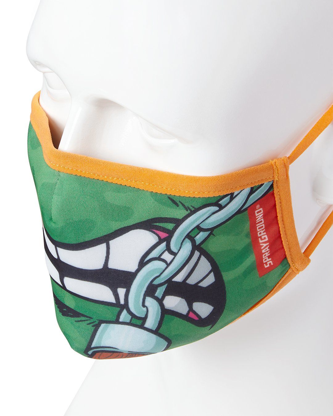 ADULT TMNT MICHELANGELO SHARK FORM FITTING FACE-COVERING - Image 3