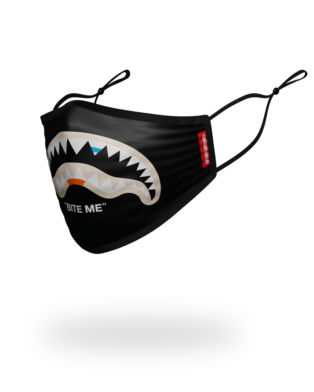 BITE ME SHARK BLK POLYESTER FACE MASK - Image 3