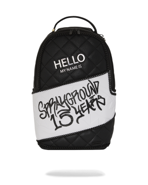 HELLO MY NAME IS 15 YEARS QUILTED BACKPACK SUPER RARE